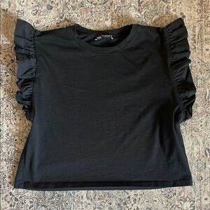 Zara Cropped Ruffle Sleeve Top